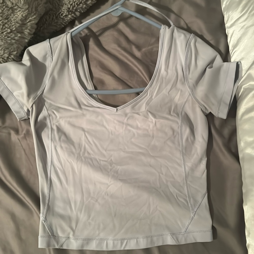 blue crop top